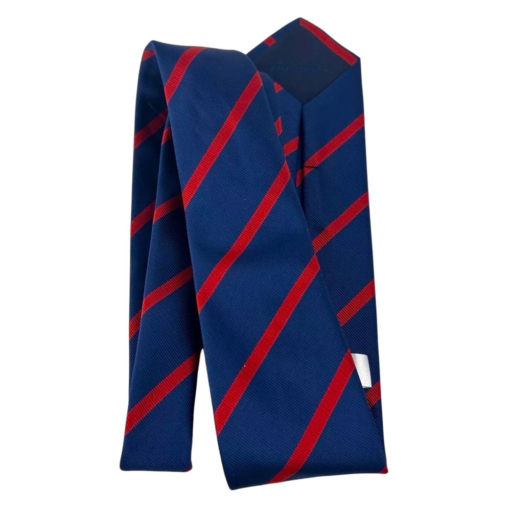 LUTHER PIKE SEATTLE Handmade Blue & Red Striped Tie - Picture 3 of 11